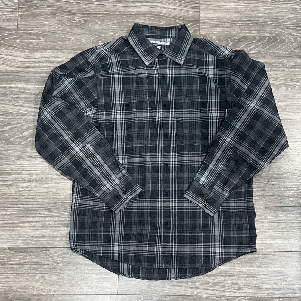 Wolverine Gray Plaid Button Down Shirt